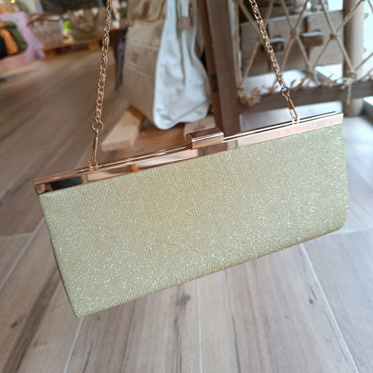 Cartera brillo dorado