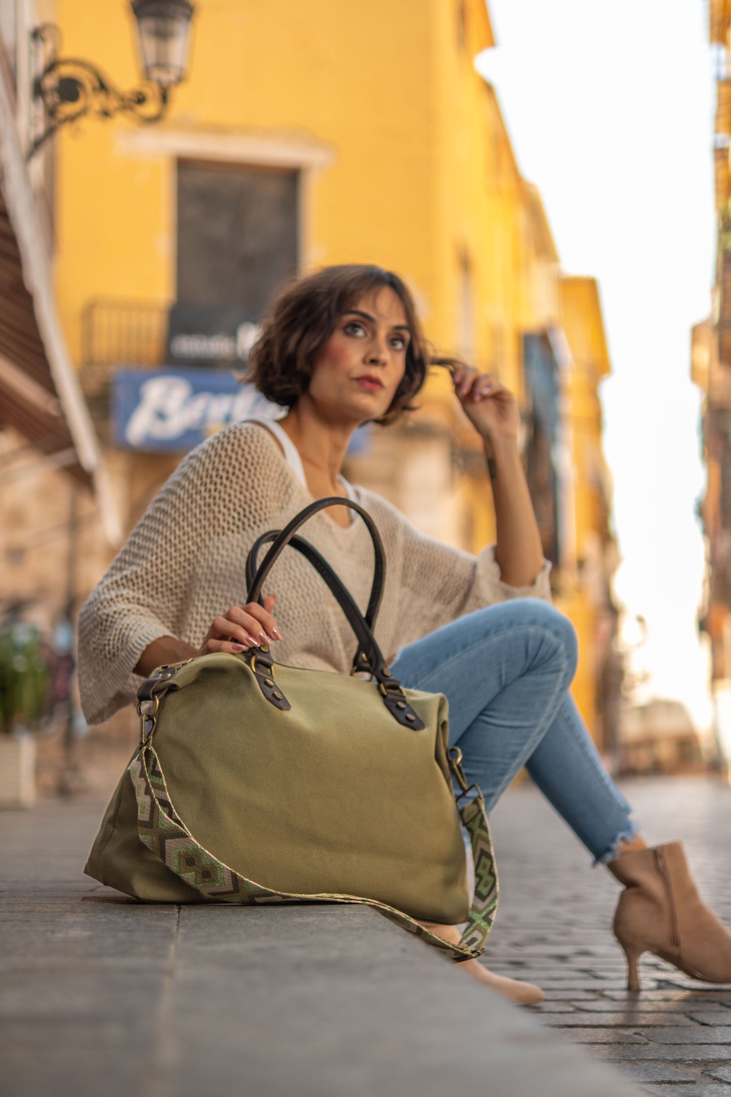 Bolso Camper Lona con asas en piel (PERSONALIZACIÓN GRATUITA)