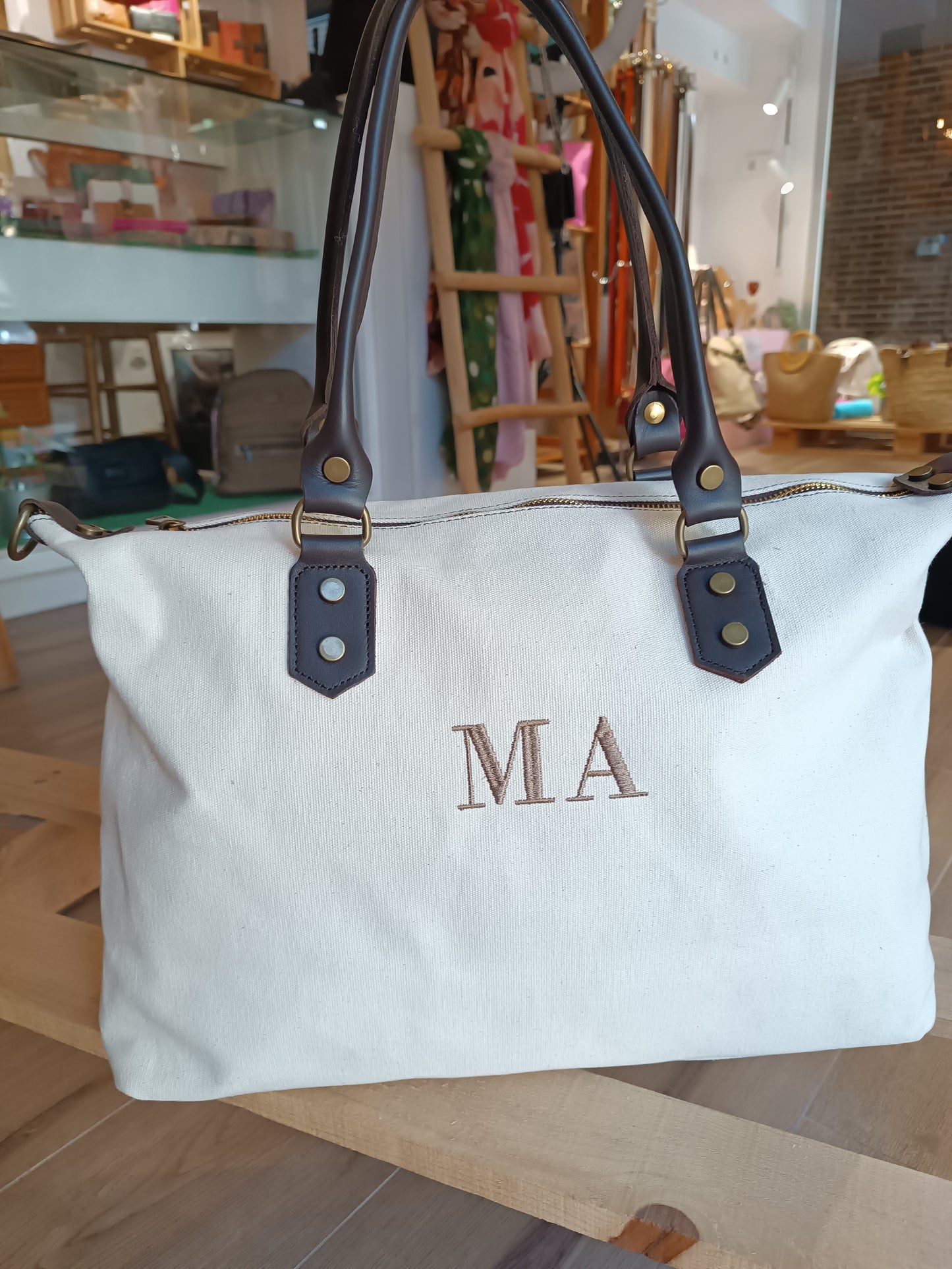 Bolso Camper Lona con asas en piel (PERSONALIZACIÓN GRATUITA)