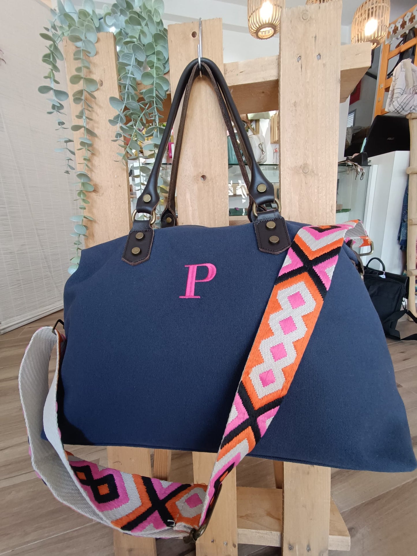 Bolso Camper Lona con asas en piel (PERSONALIZACIÓN GRATUITA)