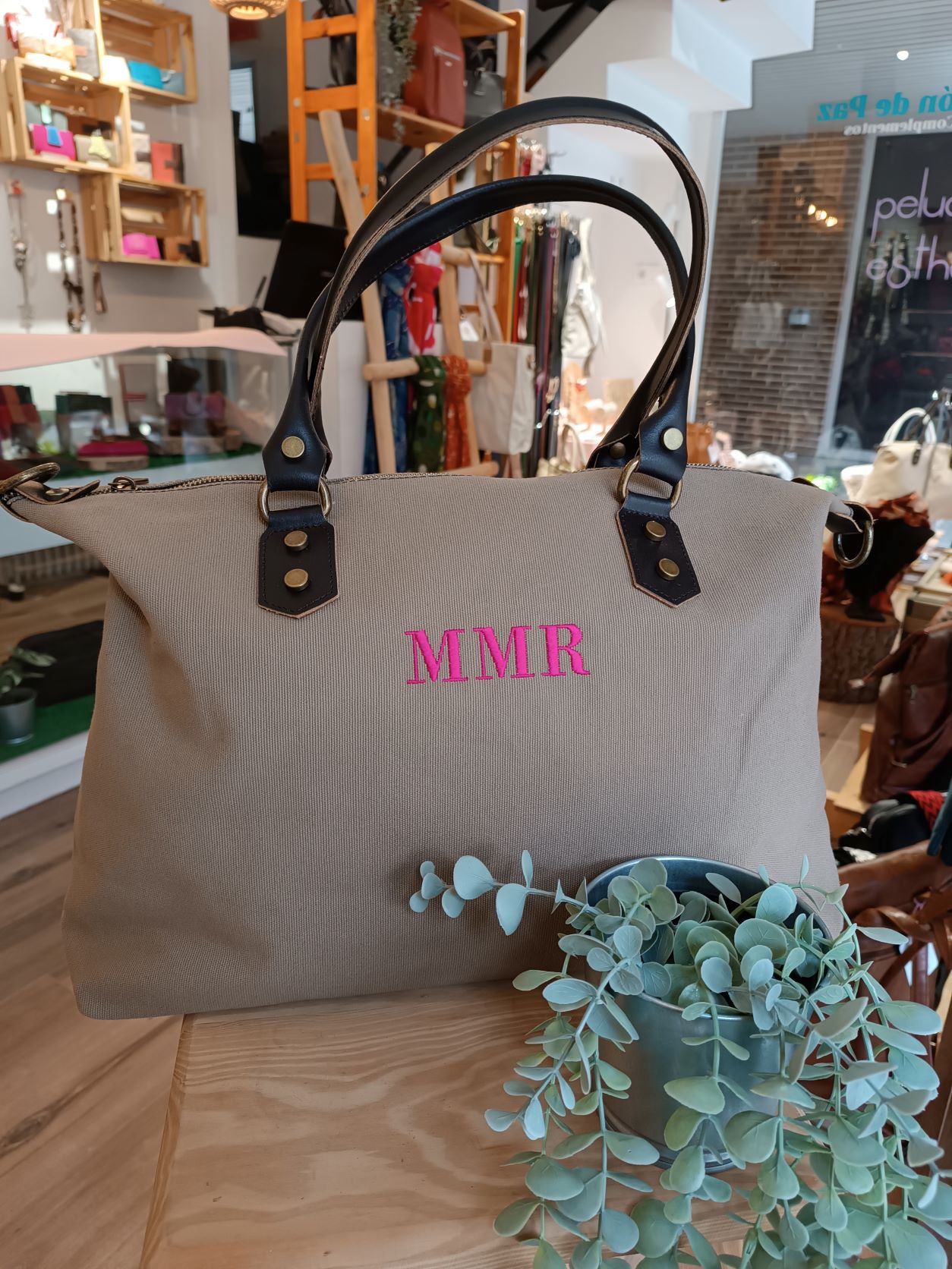 Bolso Camper Lona con asas en piel (PERSONALIZACIÓN GRATUITA)