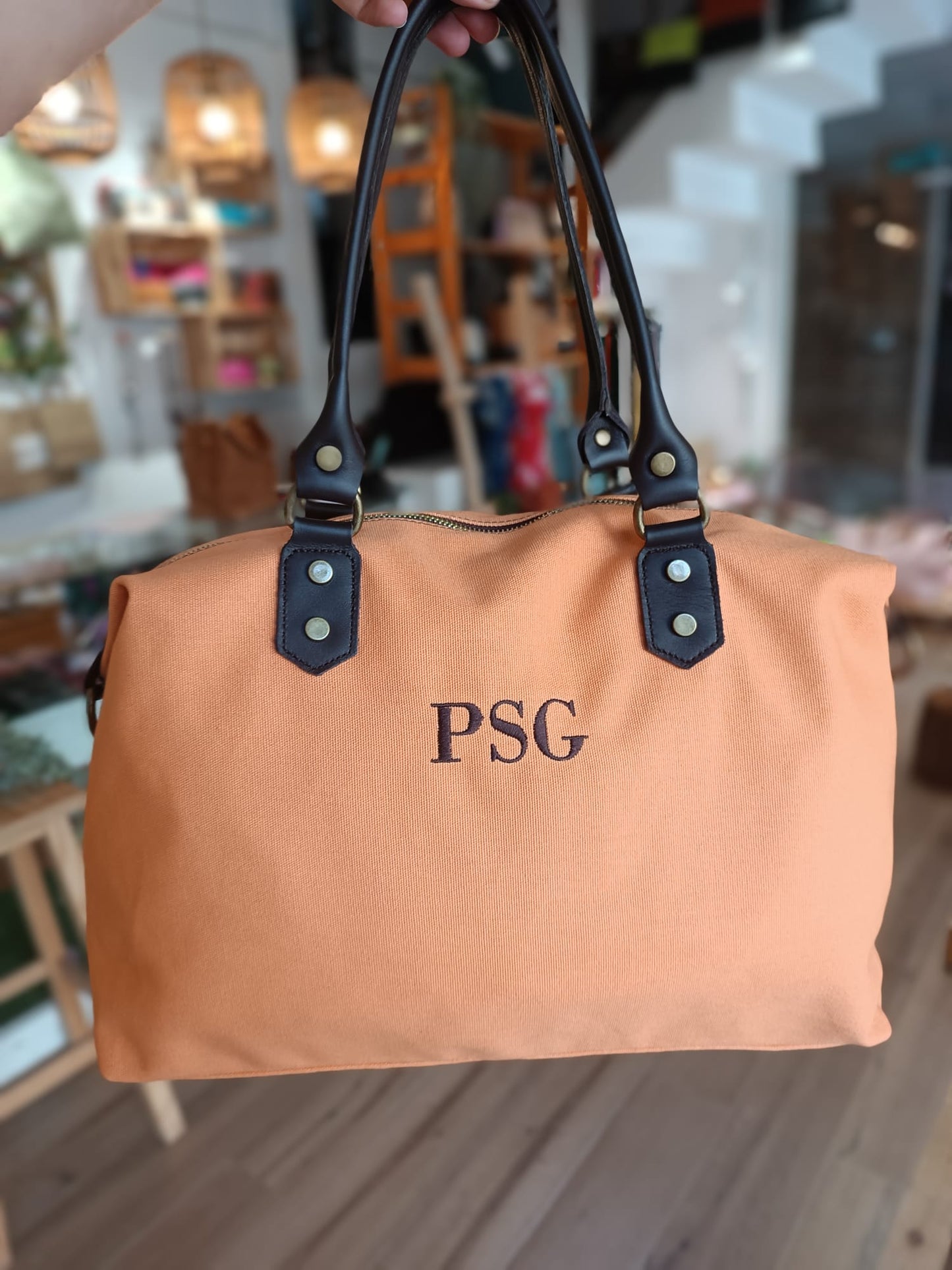 Bolso Camper Lona con asas en piel (PERSONALIZACIÓN GRATUITA)