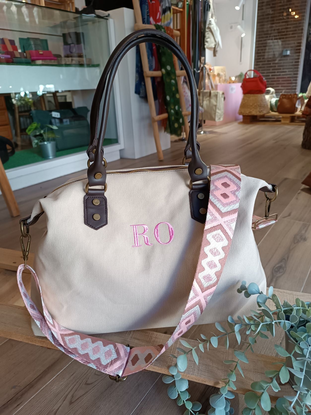Bolso Camper Lona con asas en piel (PERSONALIZACIÓN GRATUITA)