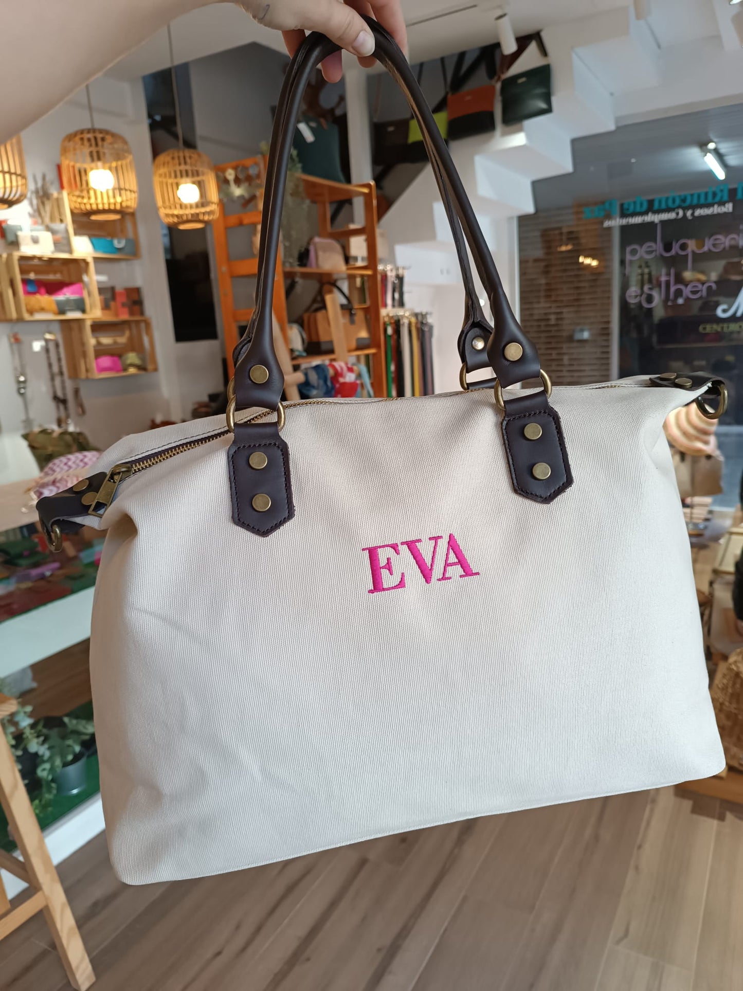 Bolso Camper Lona con asas en piel (PERSONALIZACIÓN GRATUITA)