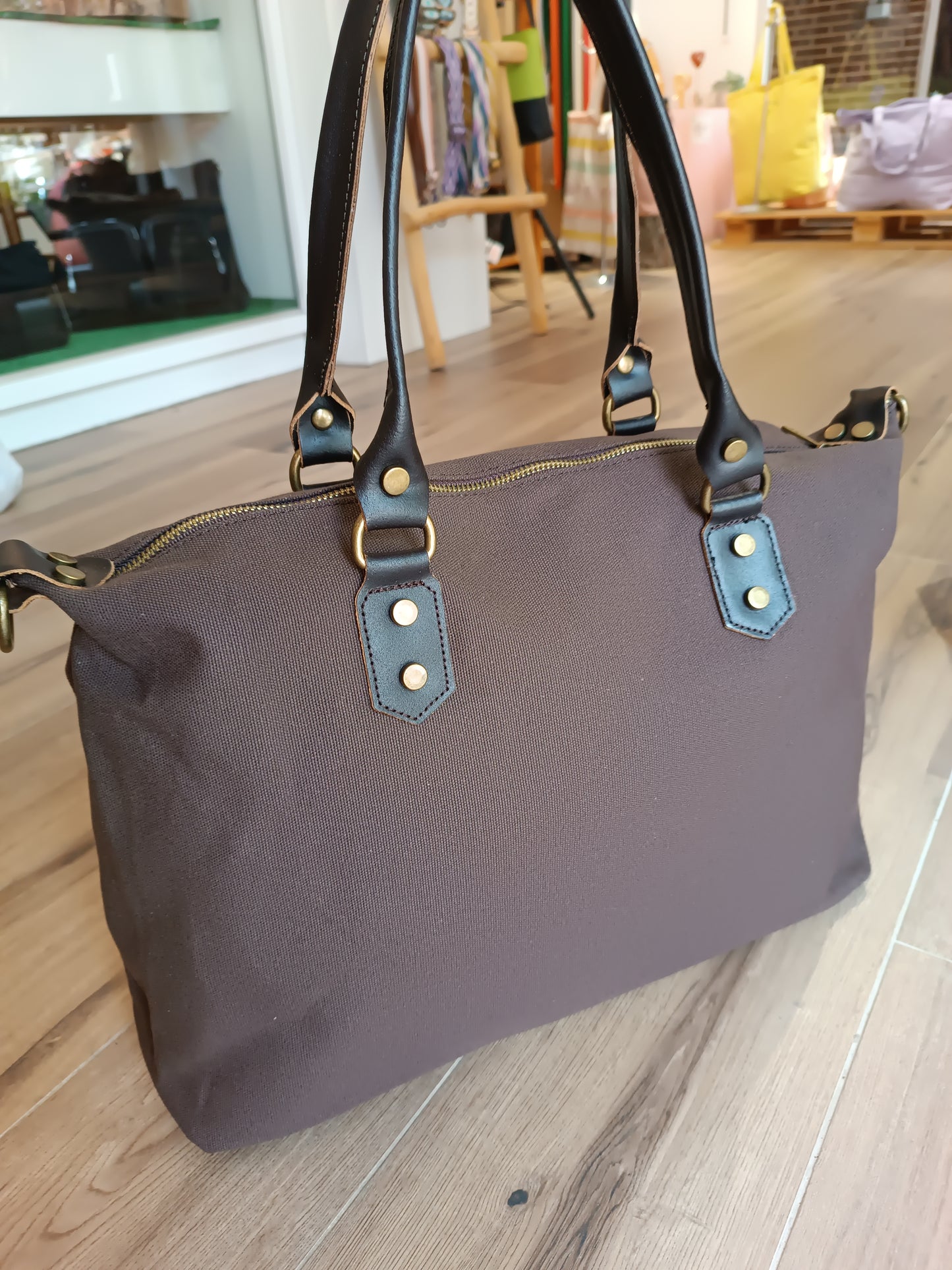 Bolso Camper Lona con asas en piel (PERSONALIZACIÓN GRATUITA)