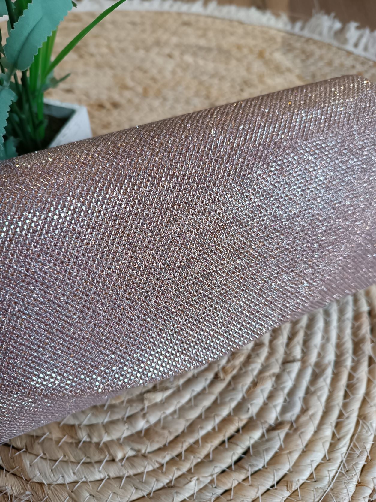 Bolso fiesta Rosa Palo Brillo