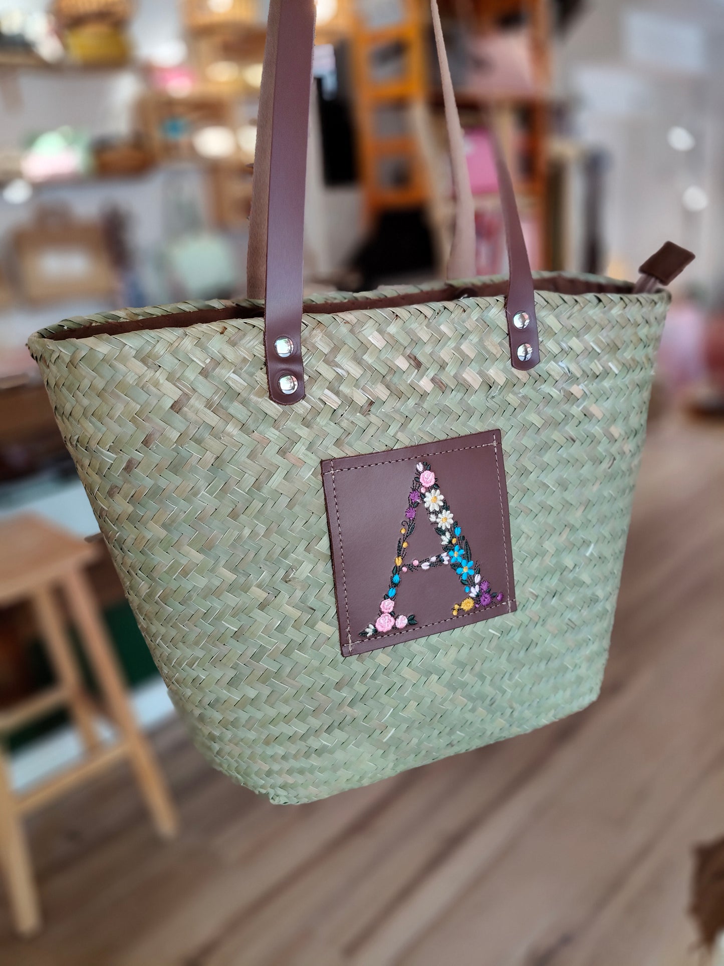 Capazo Zahara (personalizable con letra de flores)