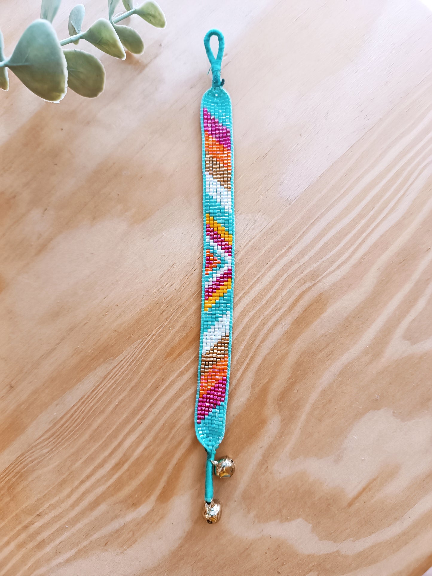 Pulsera Miyuki azul- naranja