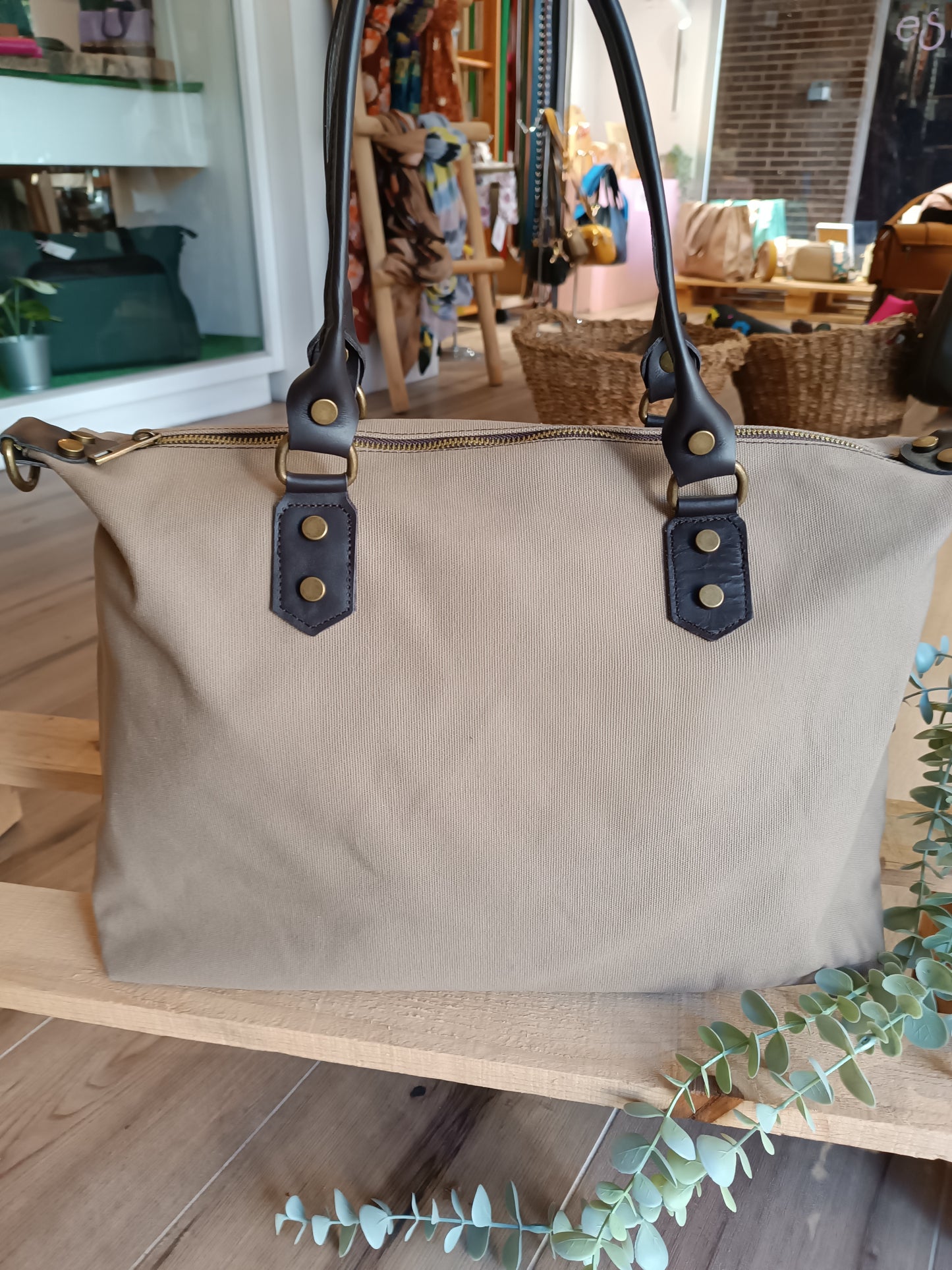 Bolso Camper Lona con asas en piel (PERSONALIZACIÓN GRATUITA)