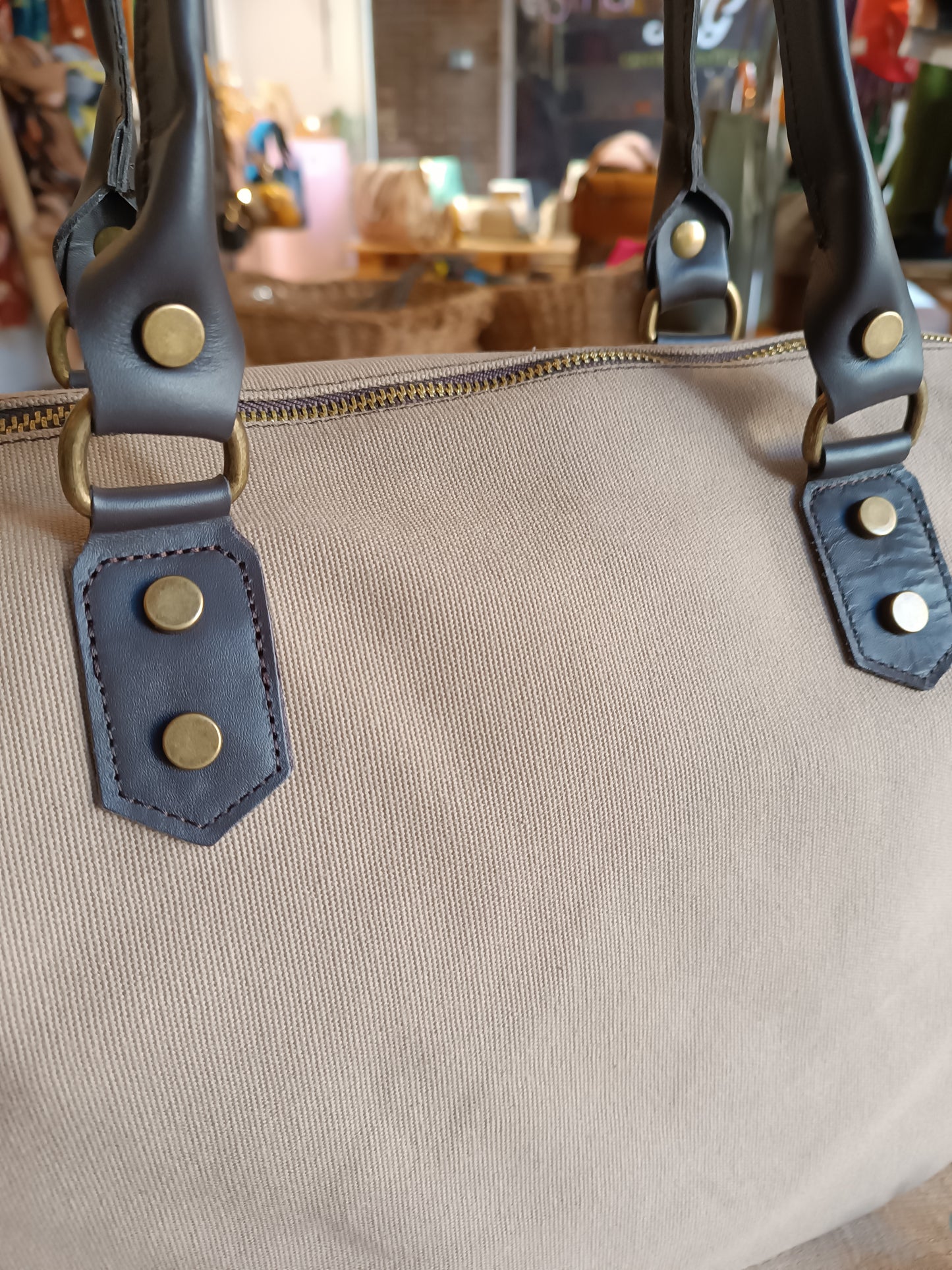 Bolso Camper Lona con asas en piel (PERSONALIZACIÓN GRATUITA)