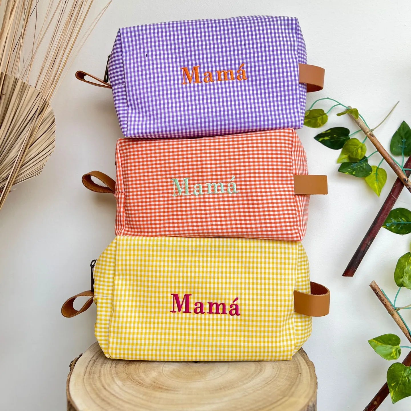 Neceser colores tela Vichy (personalizable)