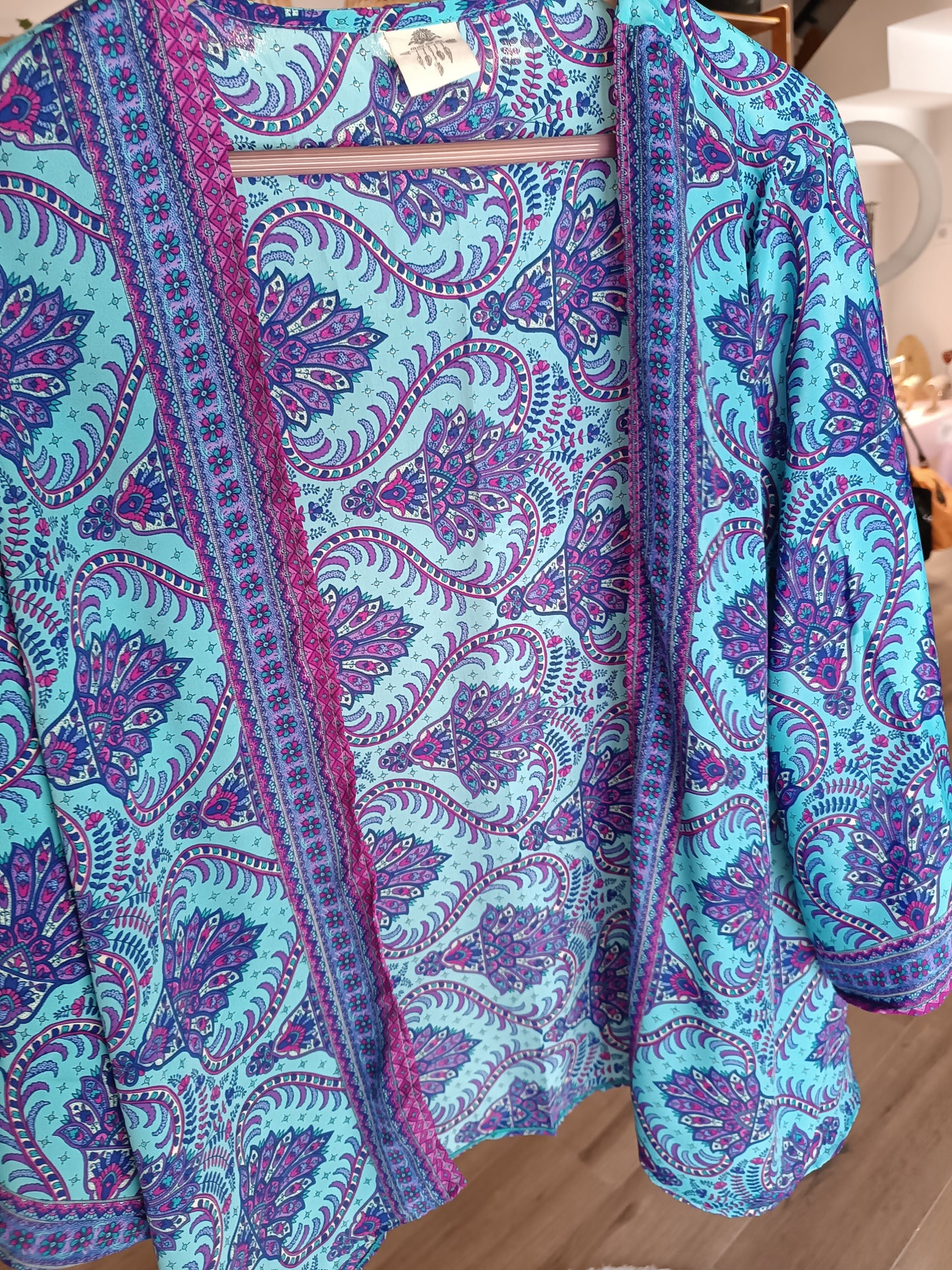 Kimono seda azul-morado