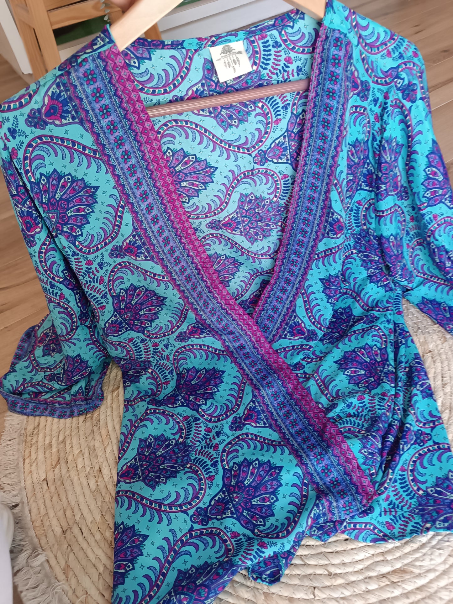 Kimono seda azul-morado