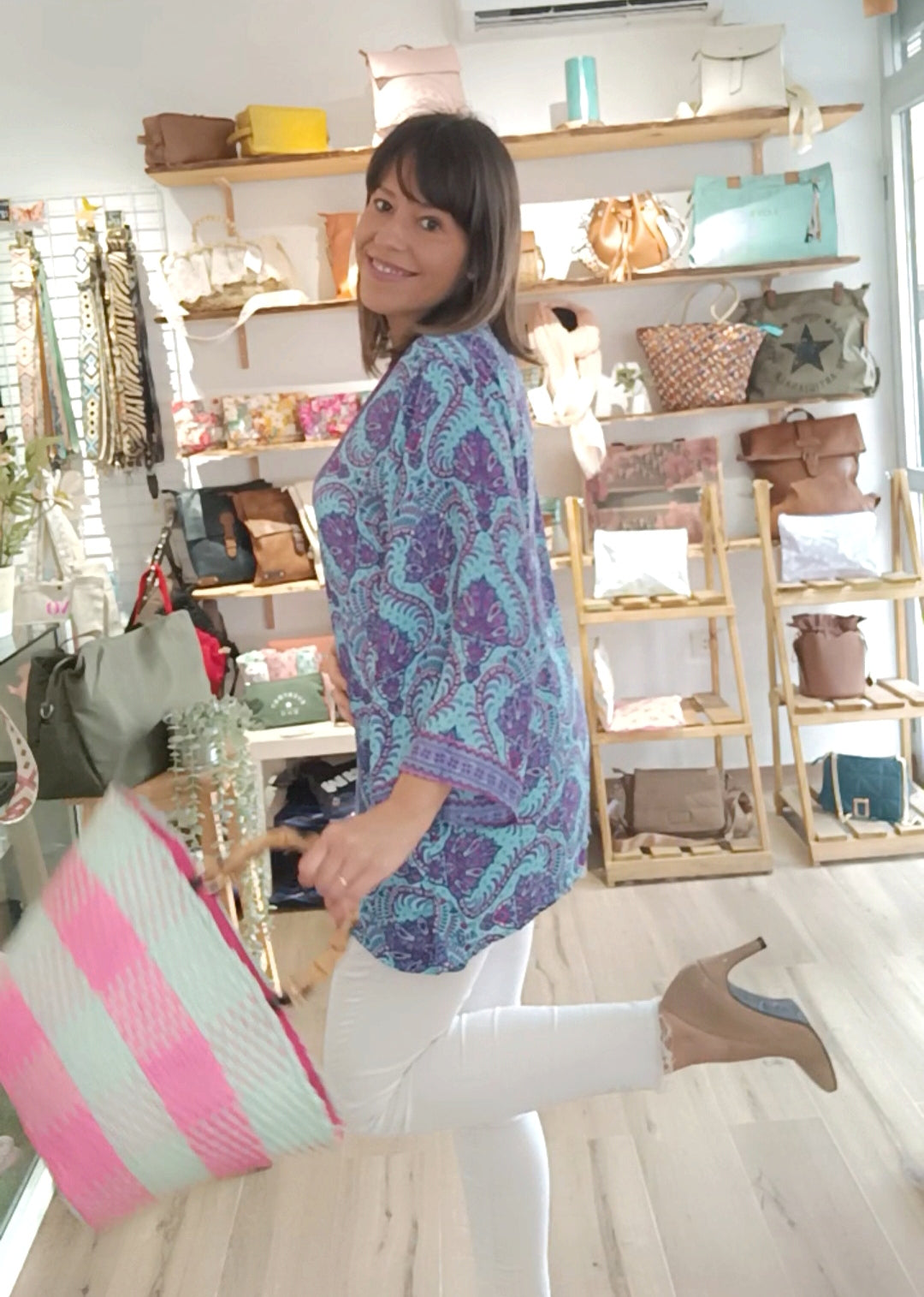 Kimono seda azul-morado