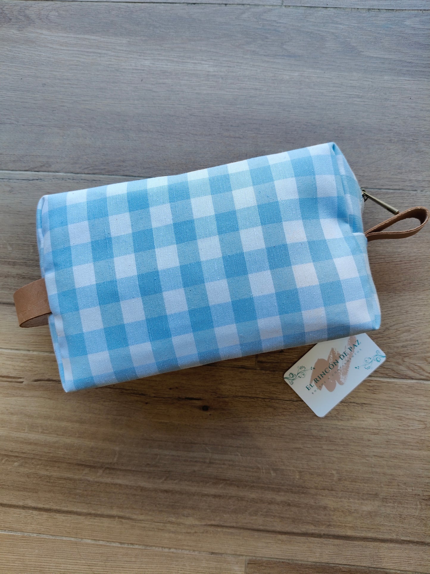 Neceser cuadros lona y piel | Personalización gratuita