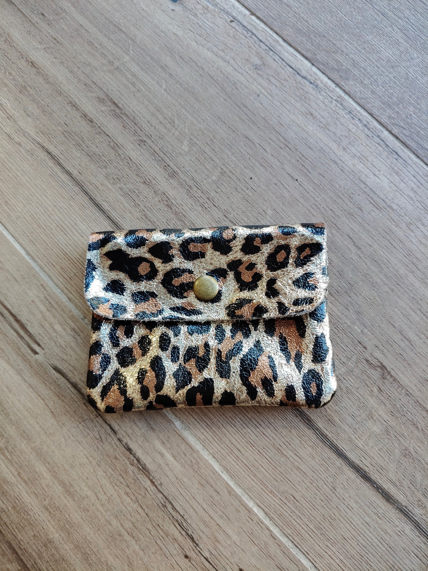 Monedero piel italiana animal print