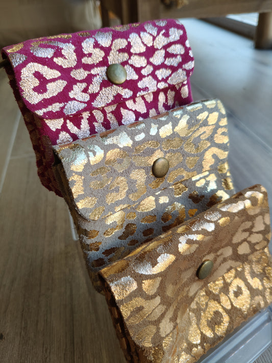 Monedero piel italiana animal print