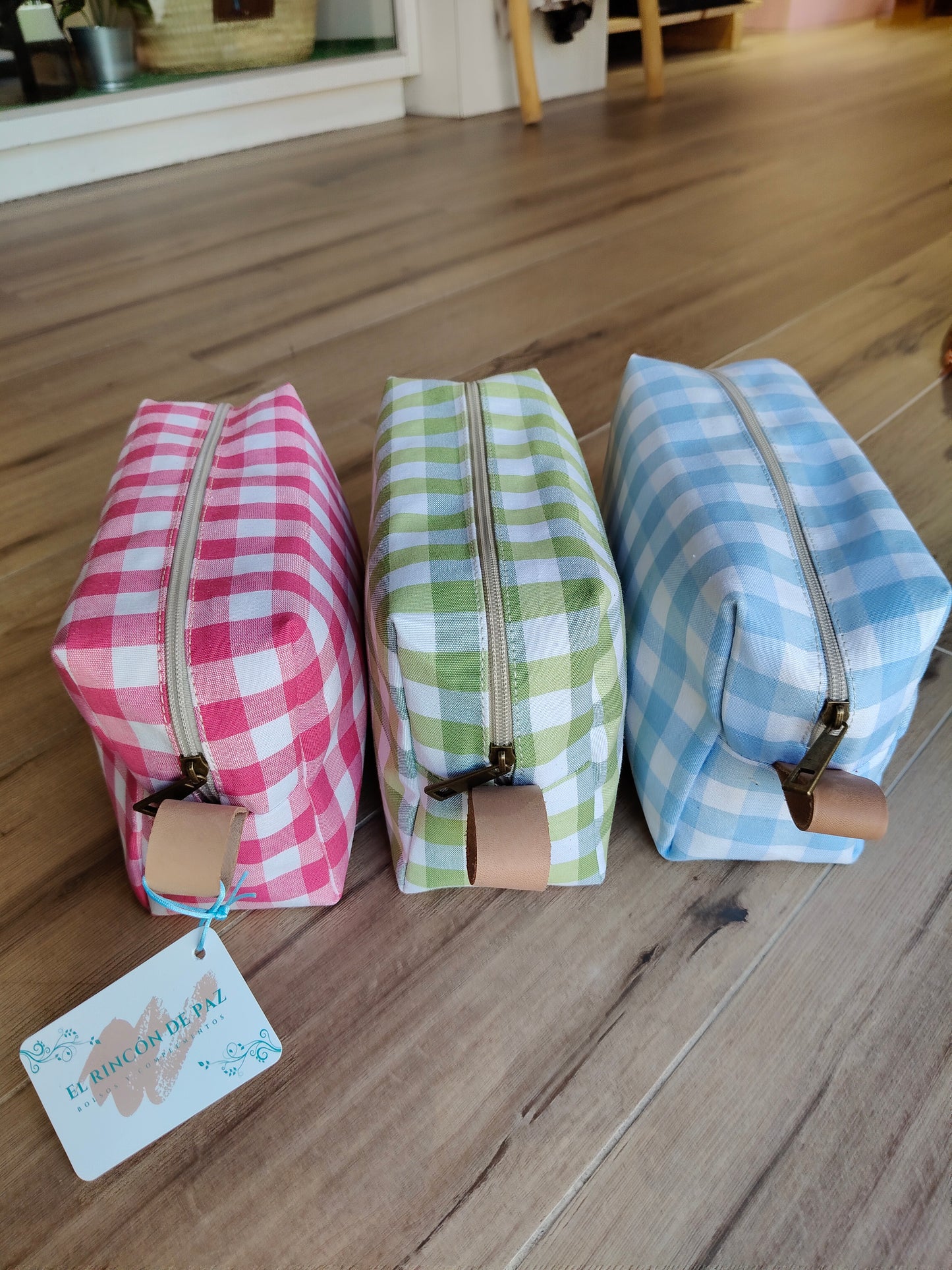Neceser cuadros lona y piel | Personalización gratuita