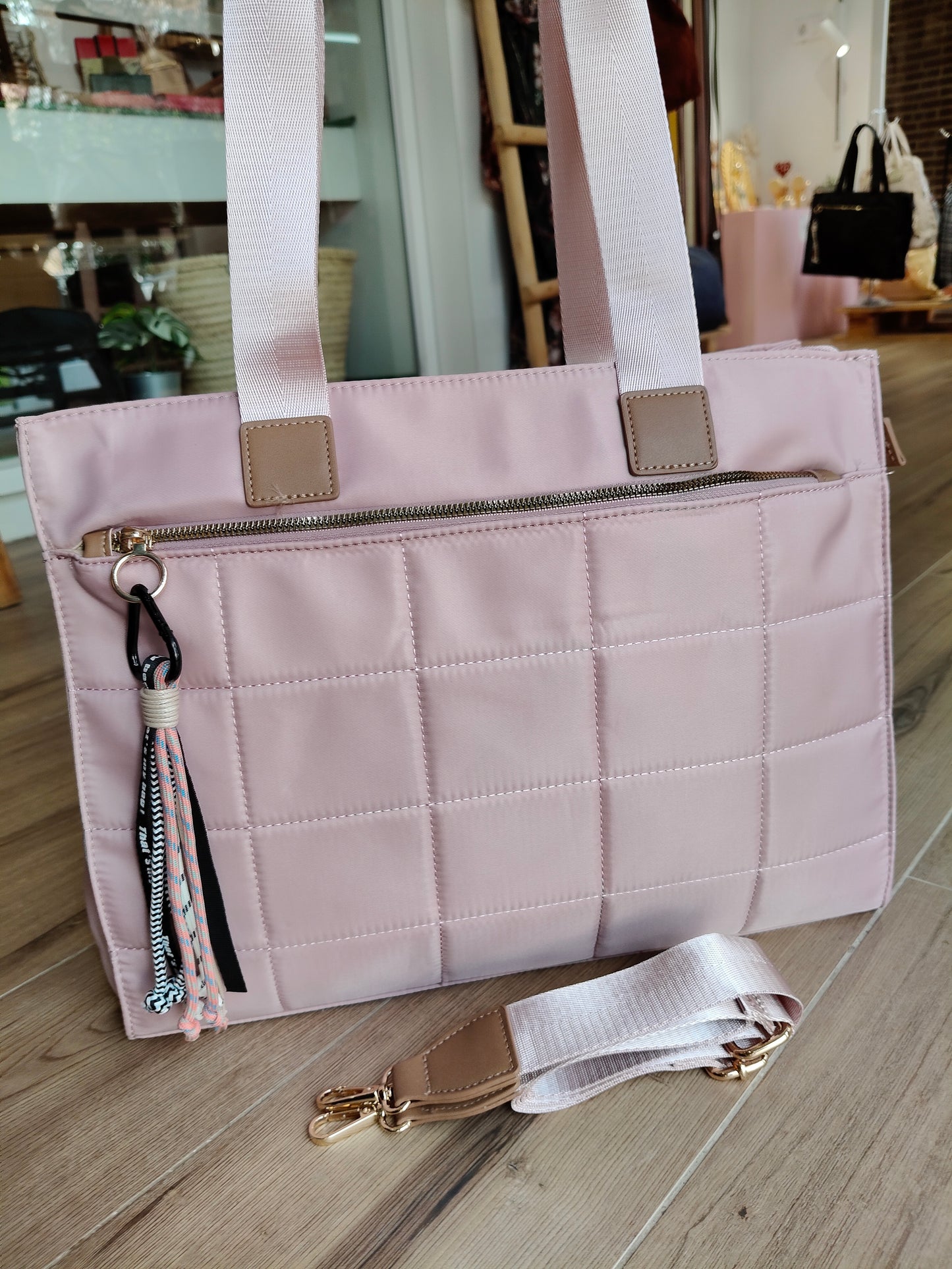 Bolso Pau con asa corta y larga en nailon (PERSONALIZACIÓN GRATUITA)
