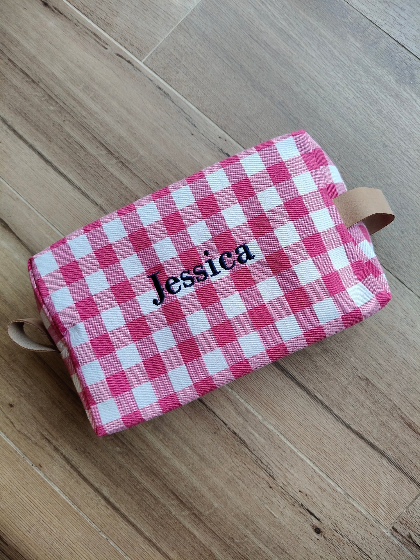 Neceser cuadros lona y piel | Personalización gratuita