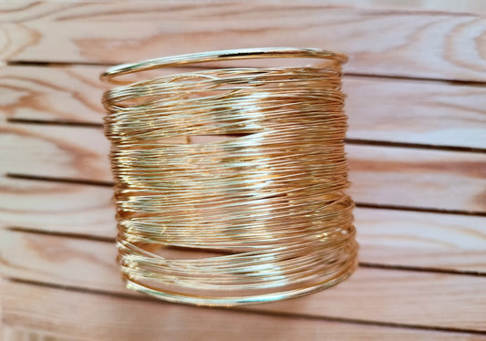 Brazalete Acero Dorado