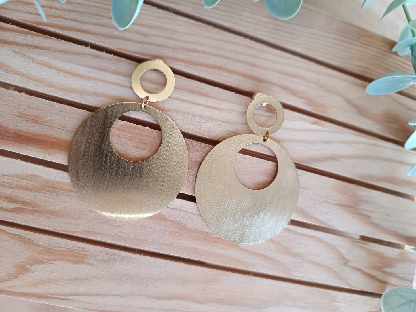 Pendientes acero dorados