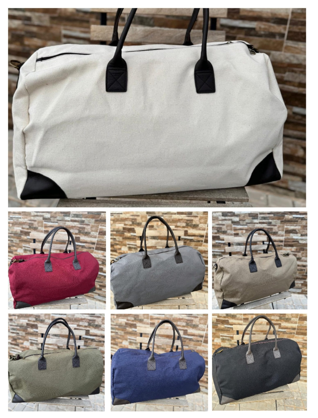Maleta lona LUCA asas piel (PERSONALIZACION GRATUITA)
