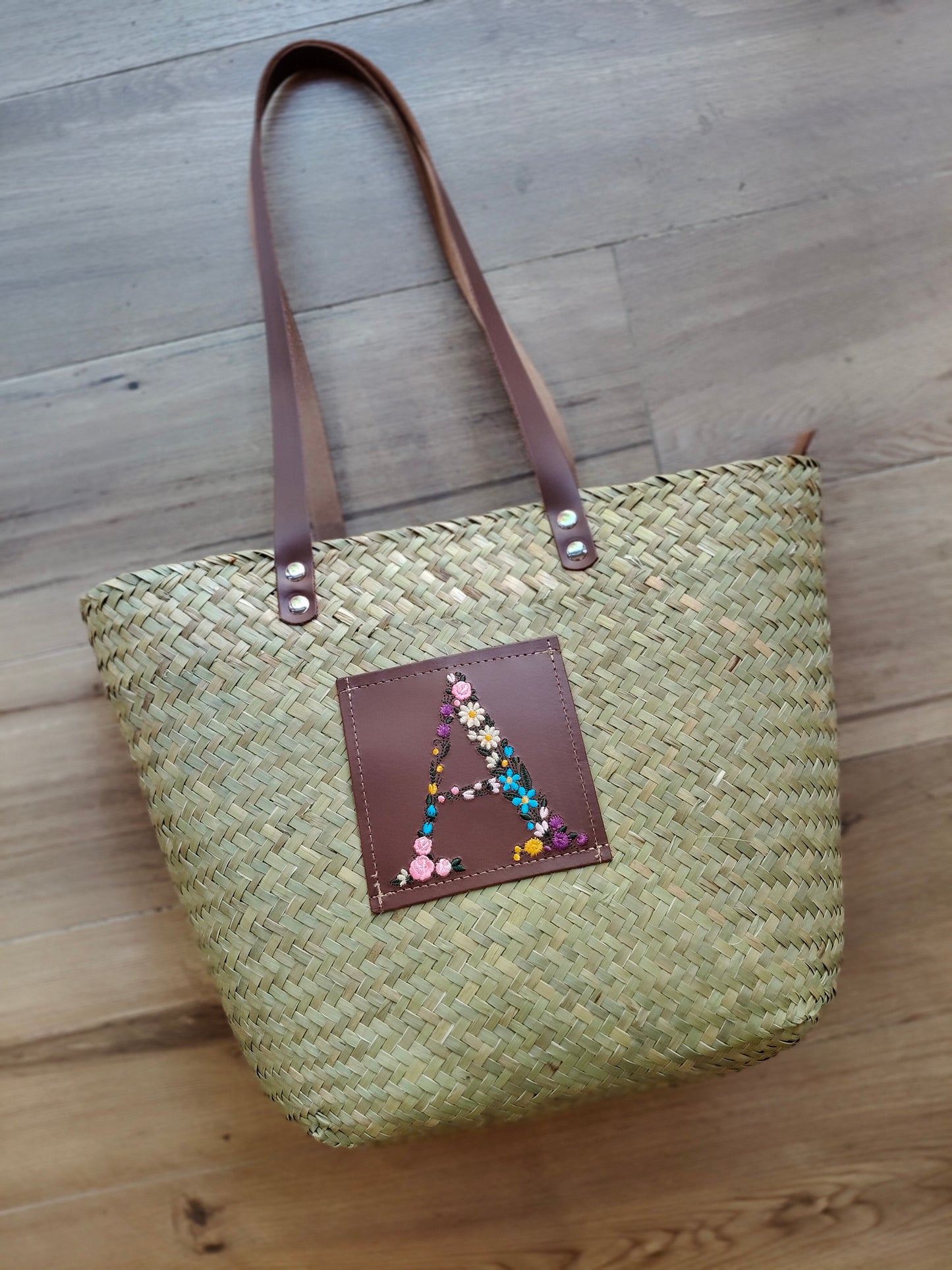 Capazo Zahara (personalizable con letra de flores)