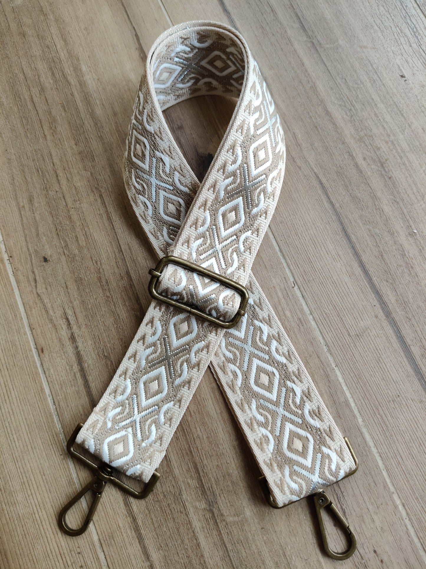 Asa rombos beige-blanco