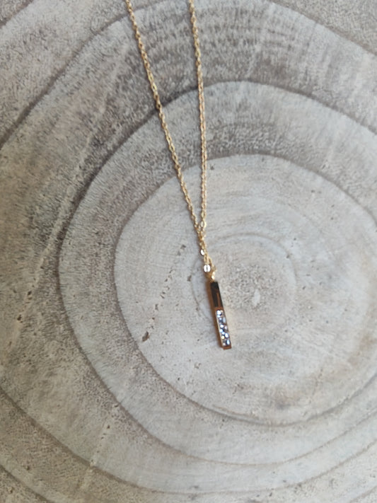 Collar acero piedras brillo