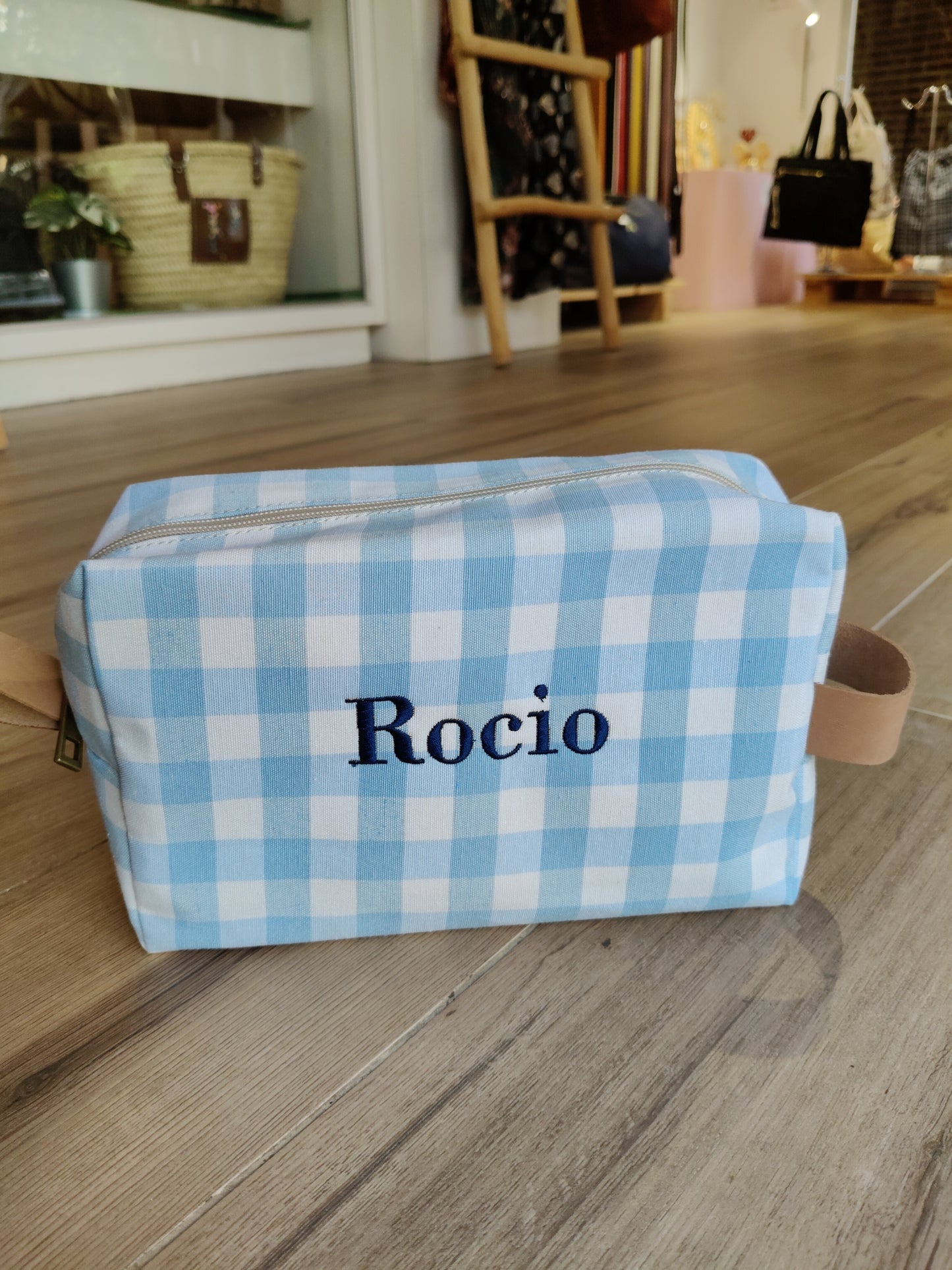 Neceser cuadros lona y piel | Personalización gratuita