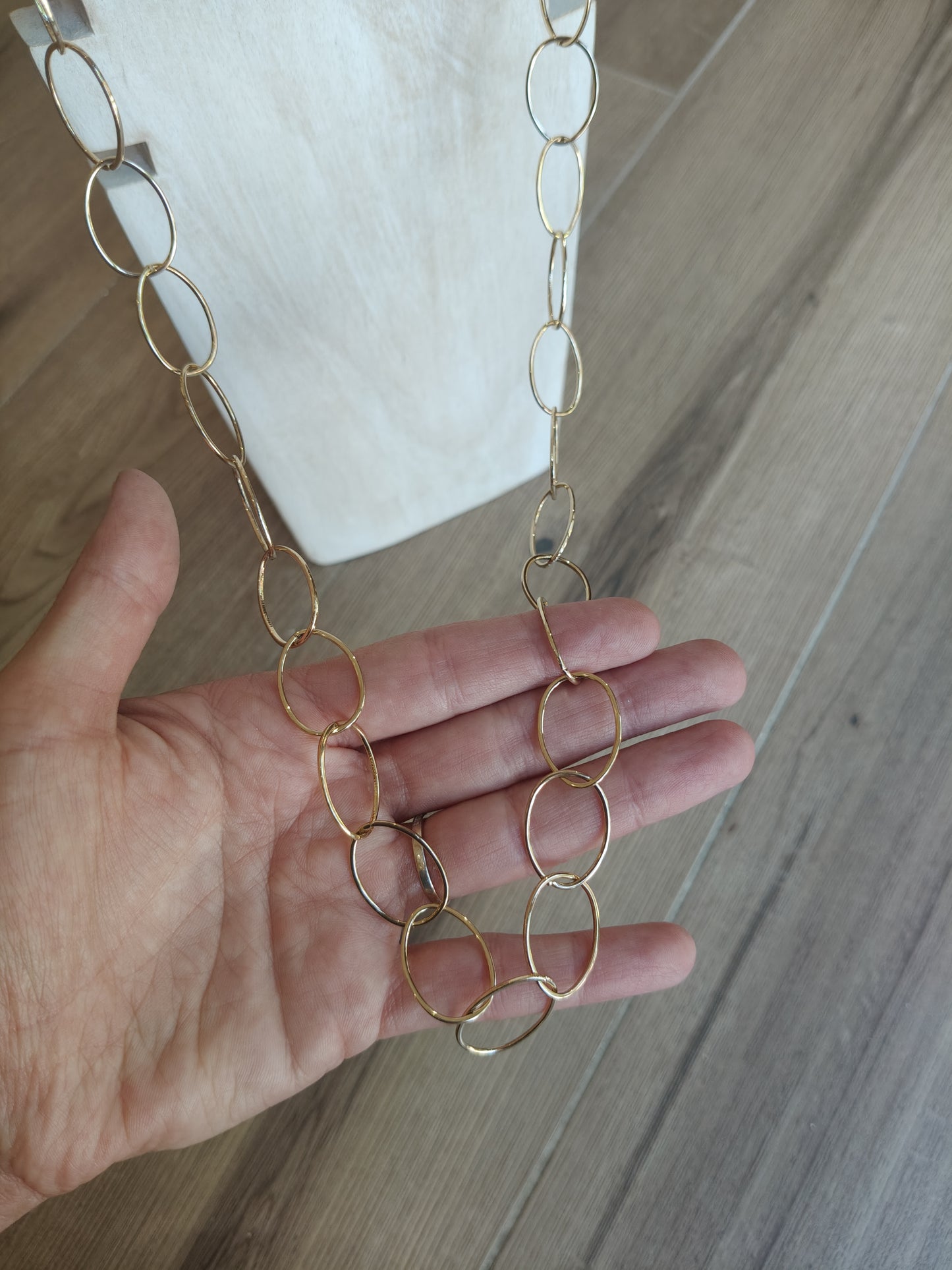 Collar largo acero cadena