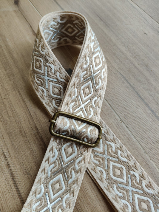 Asa rombos beige-blanco