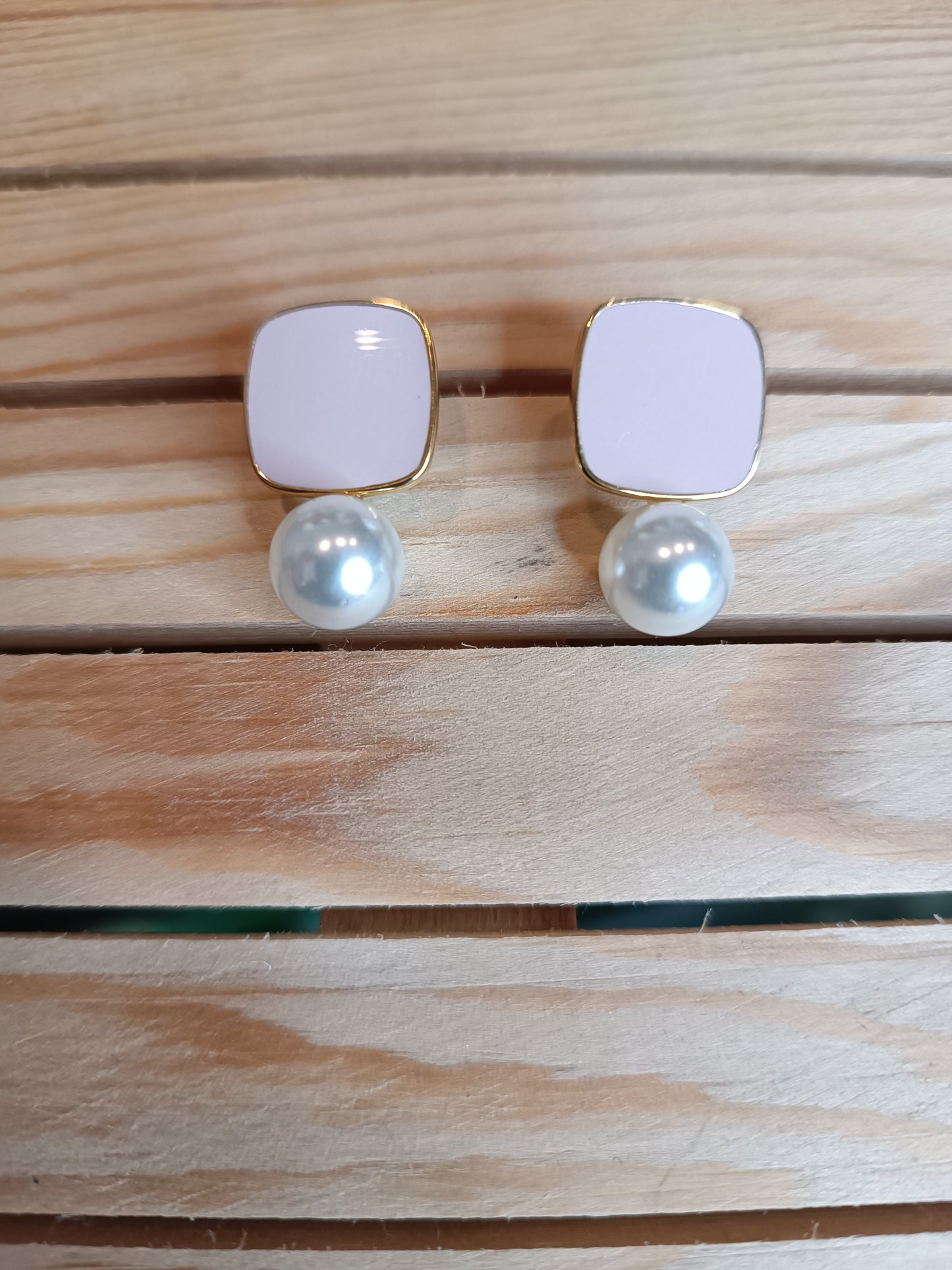 Pendientes Acero Rosa Palo