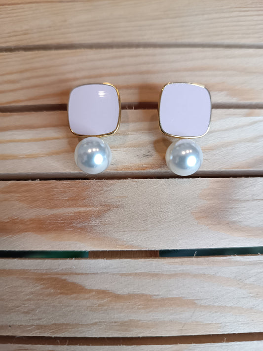 Pendientes Acero Rosa Palo