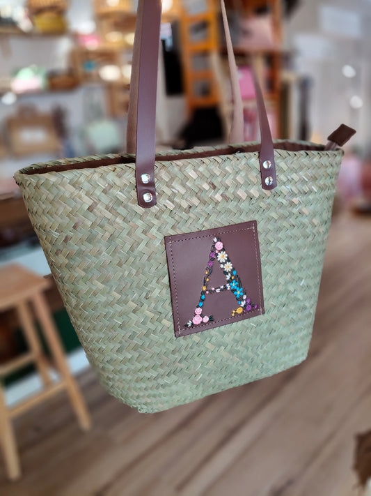 Capazo Zahara (personalizable con letra de flores)