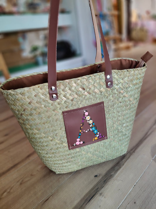 Capazo Zahara (personalizable con letra de flores)