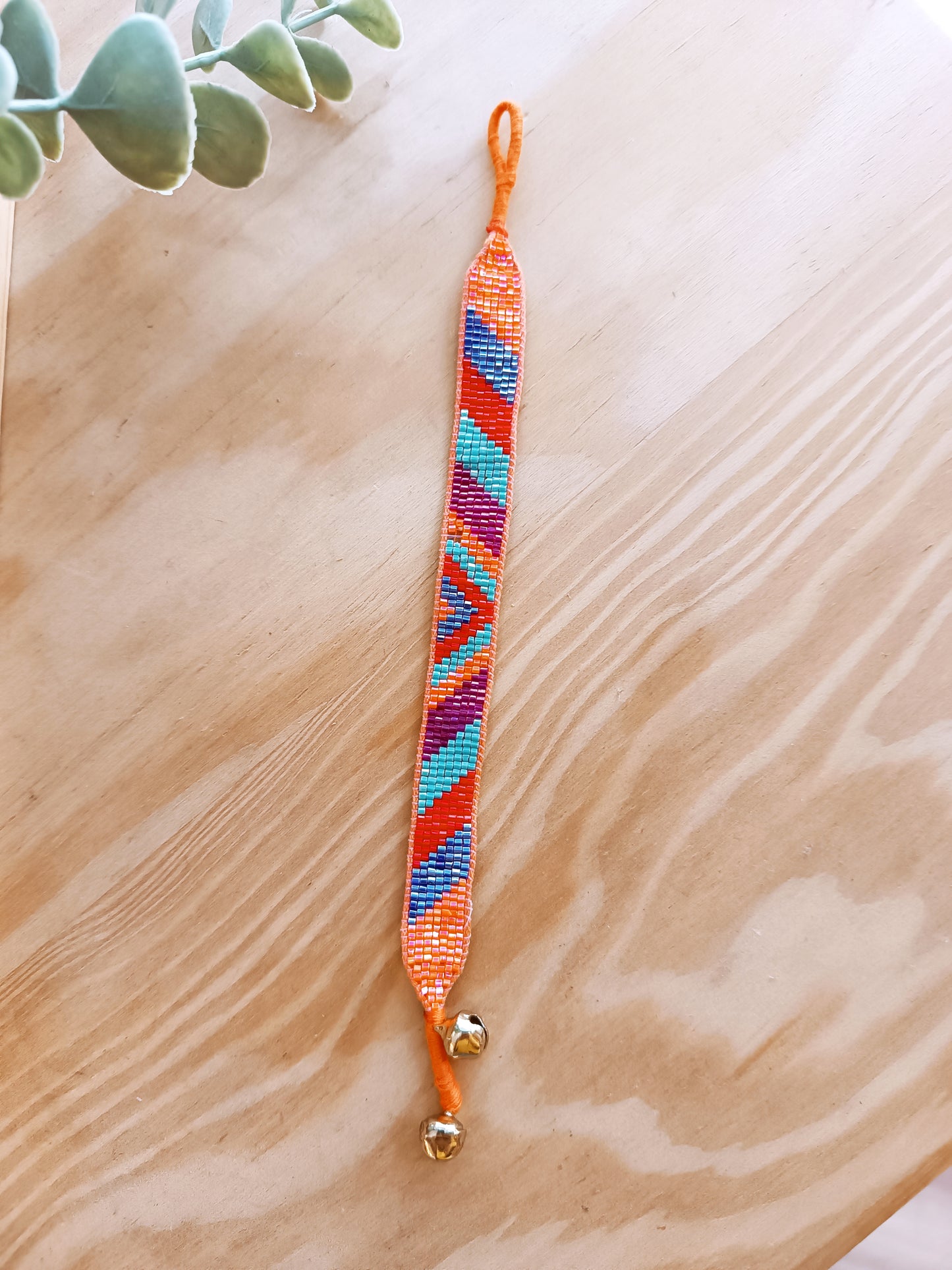 Pulsera Miyuki naranja-azul