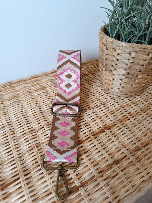 Asa étnica rosa-marrón