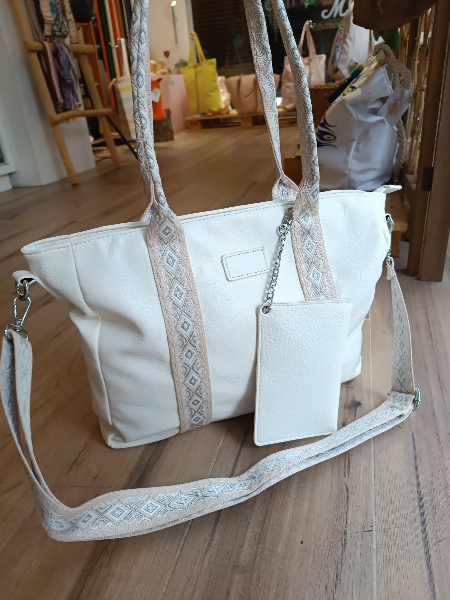 Bolso blanco polipiel blanca