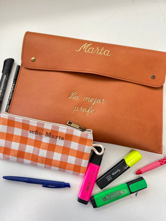 Portadocumentos de piel personalizable