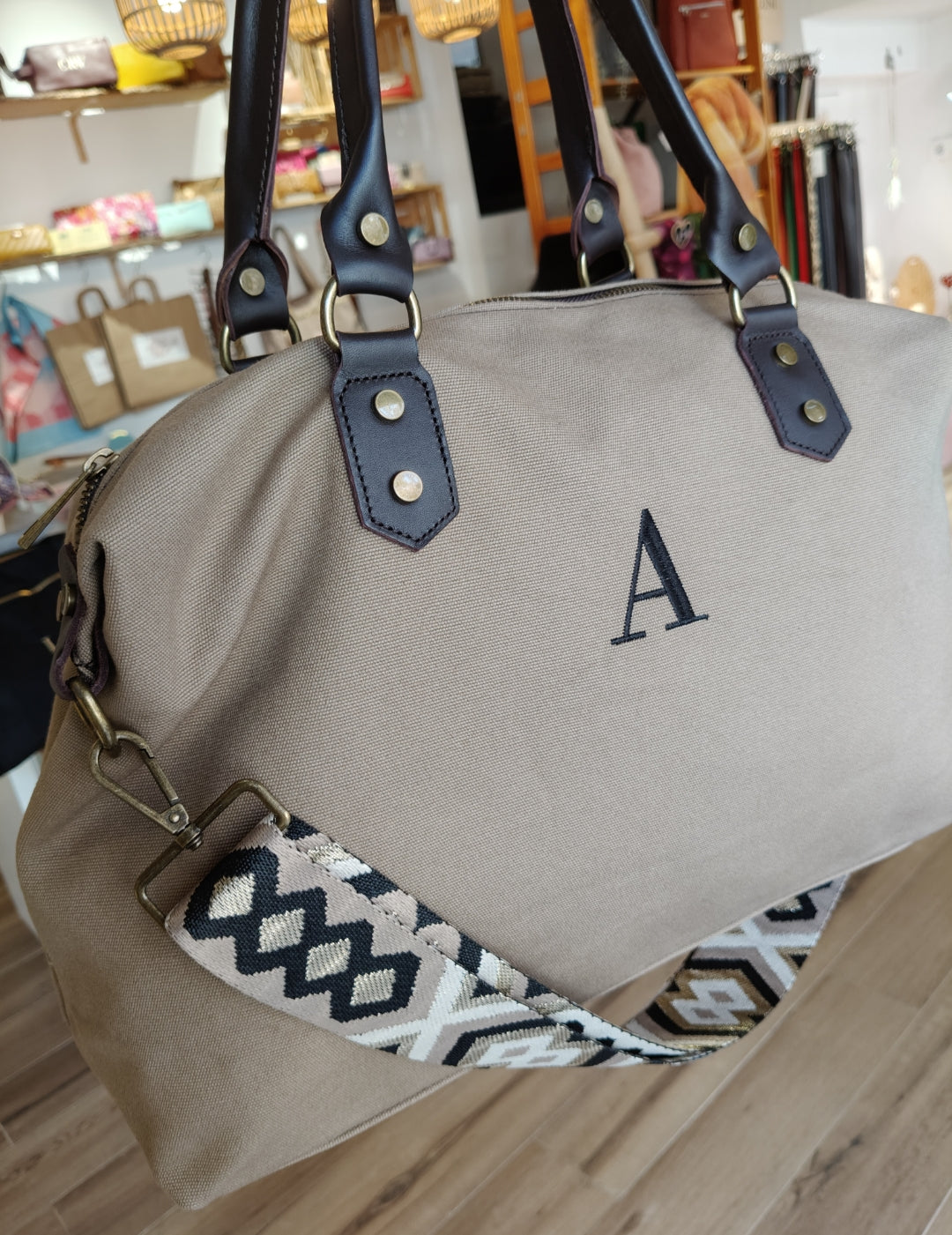 Bolso Camper Lona con asas en piel (PERSONALIZACIÓN GRATUITA)