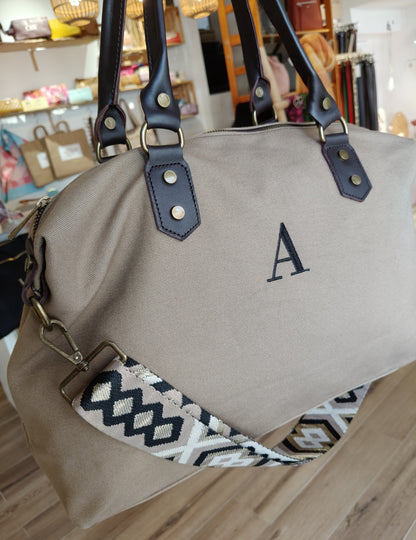 Bolso Camper Lona con asas en piel (PERSONALIZACIÓN GRATUITA)