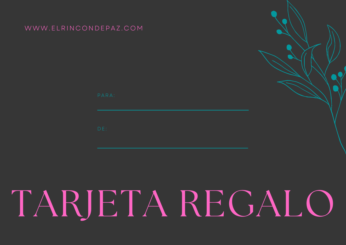 Tarjeta regalo El Rincón de Paz