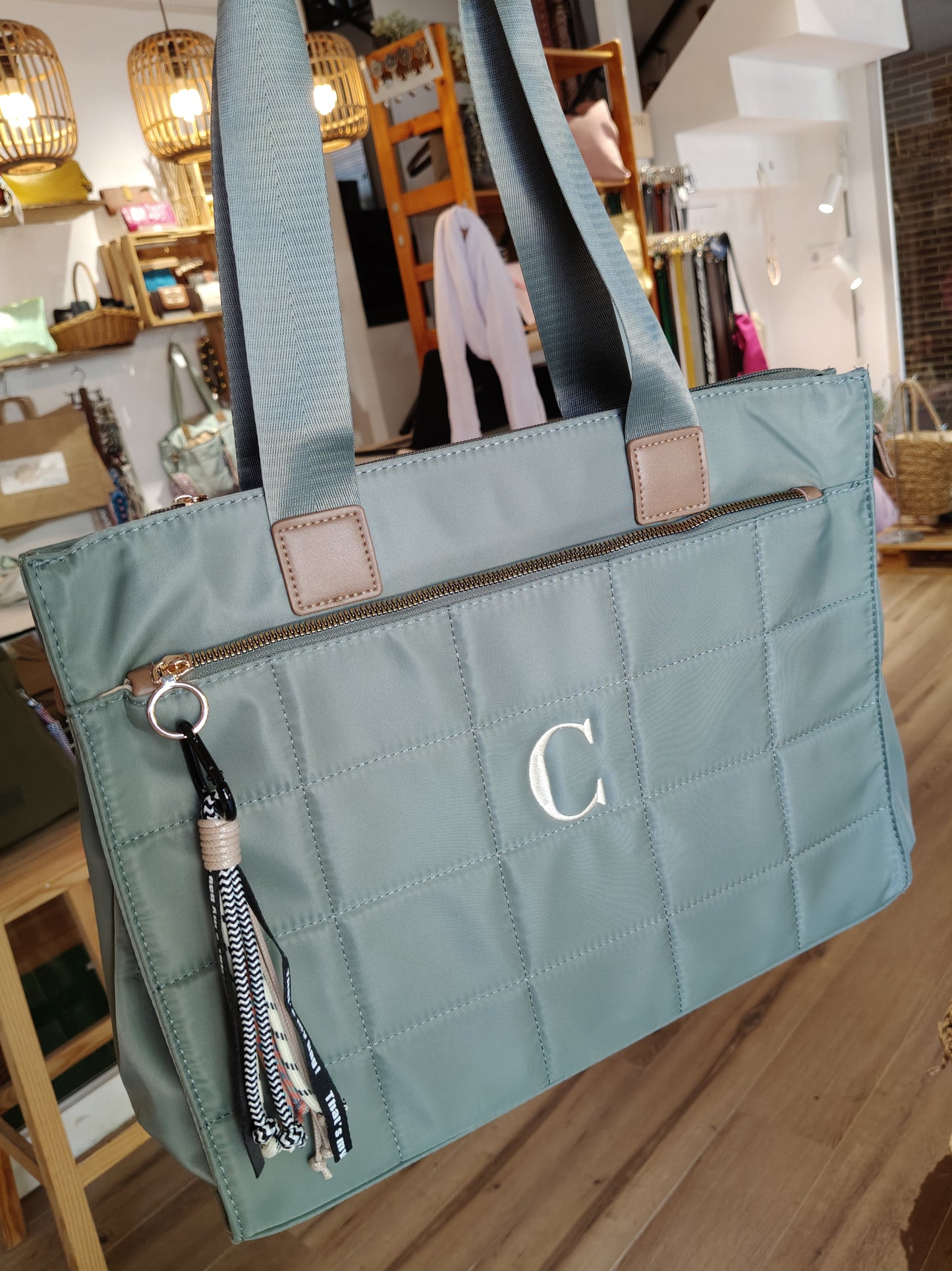Bolso Pau con asa corta y larga en nailon (PERSONALIZACIÓN GRATUITA)