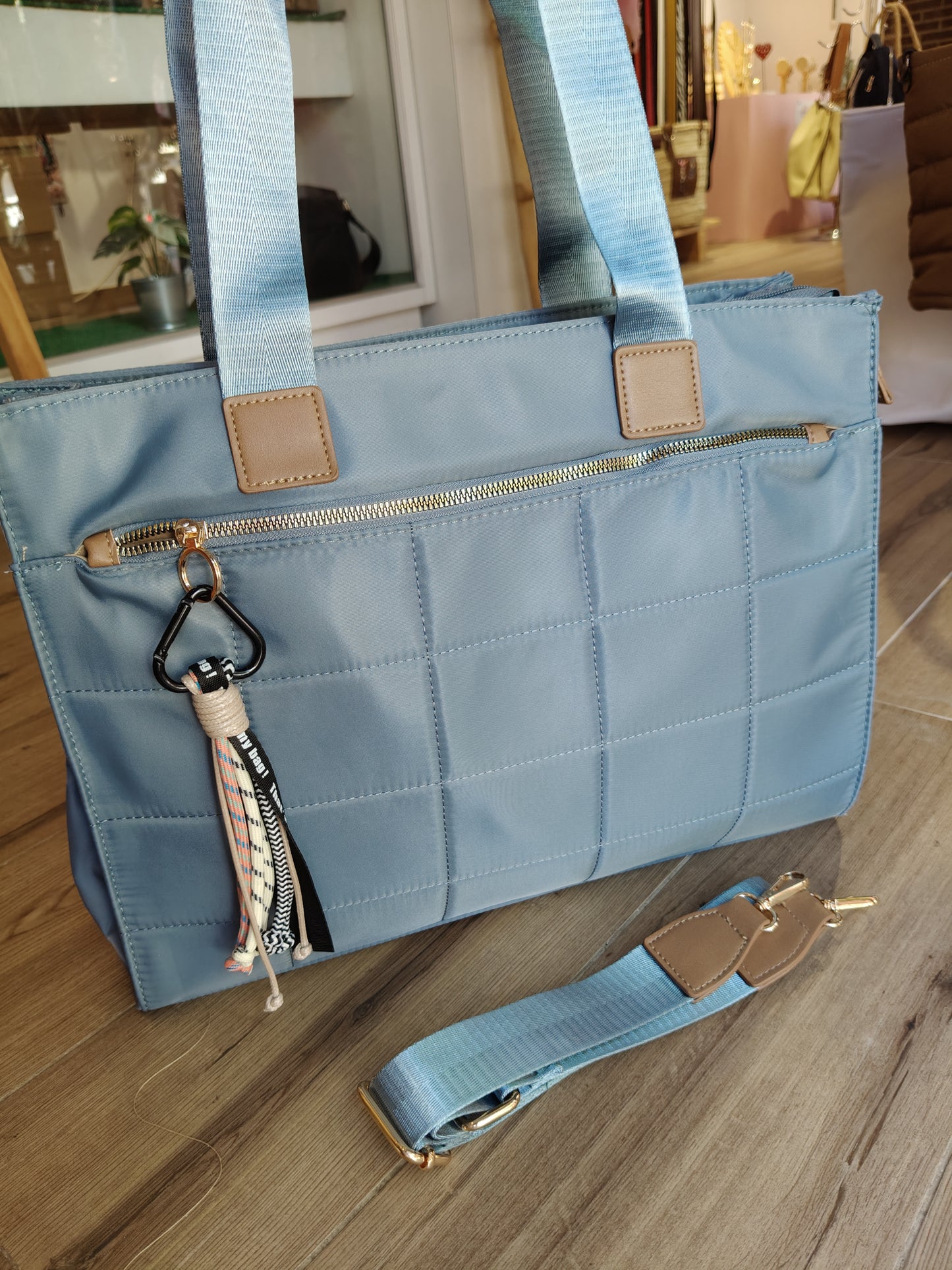 Bolso Pau con asa corta y larga en nailon (PERSONALIZACIÓN GRATUITA)