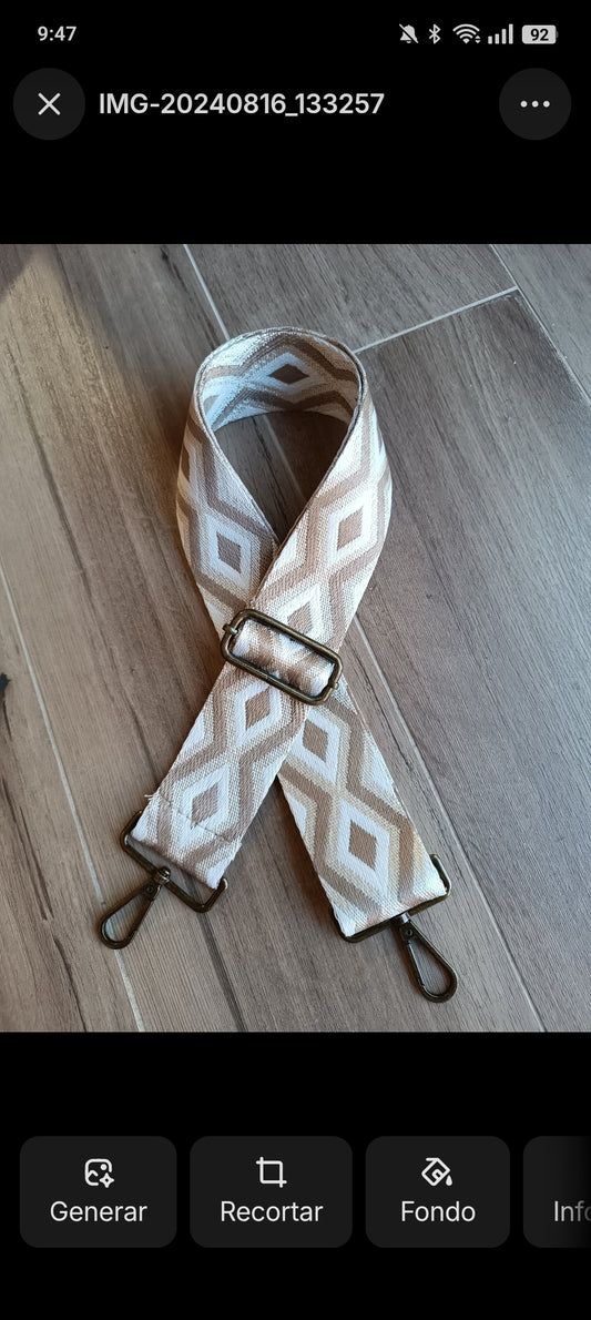 Asa rombos taupe- blanco