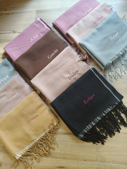 Bufanda Cashmere Unisex  "2 tonos" | Personalización gratuita