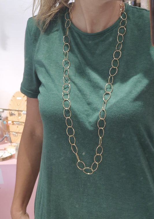 Collar largo acero cadena