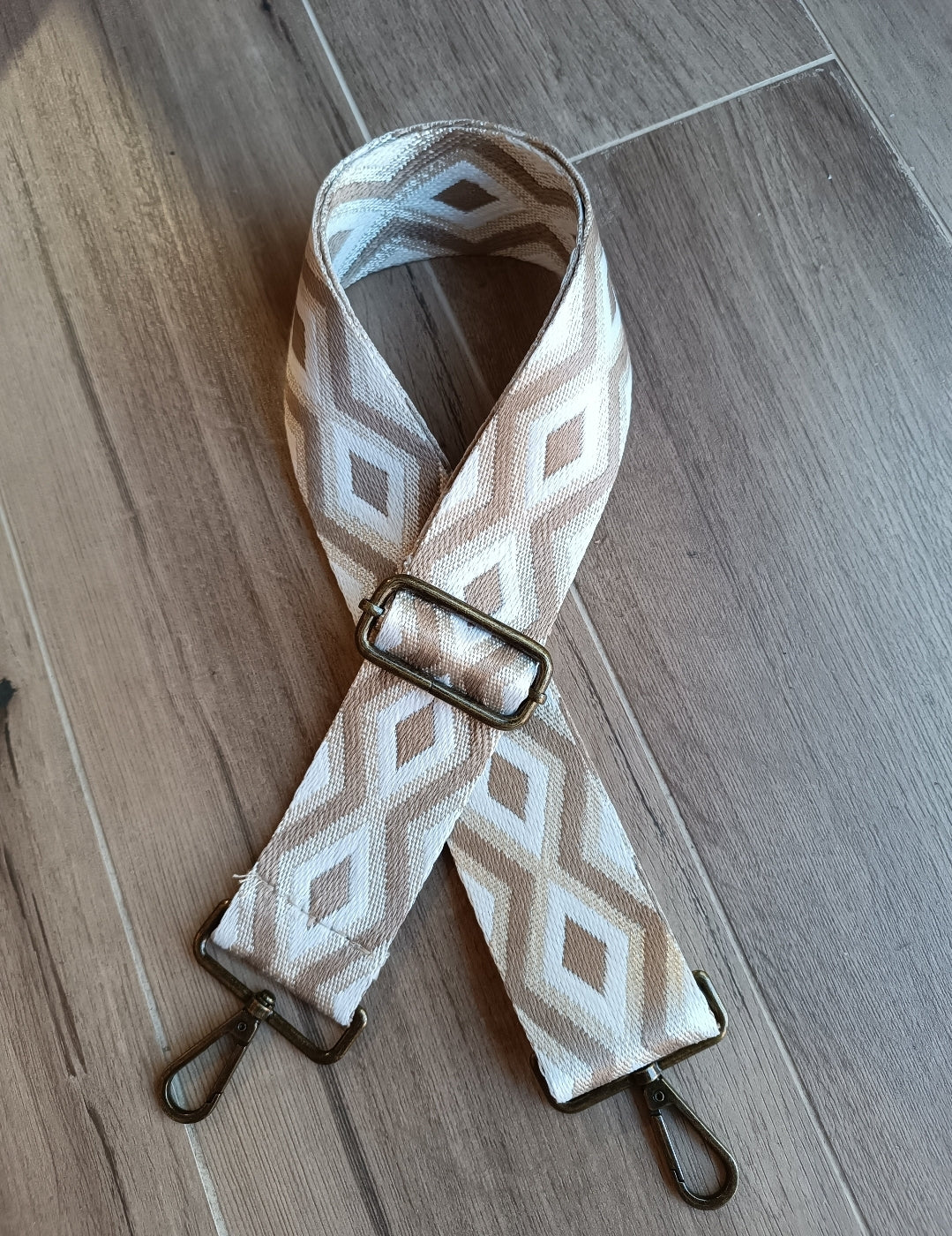 Asa rombos taupe- blanco